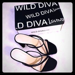 NEW Ferrara Black Strapy Heels by Wild Diva